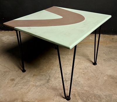A Mid-Century Modern Boomerang Side Table Alfred Pottery. Originally From Alfred College and 