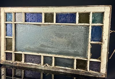 Reclaimed Architectural Window Sash Attributed to Addison Glass c.1900. A single reclaimed 