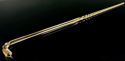 Miniature End of Day Glass Parade Cane Style Cocktail Stirring Rod. A single miniature End of 