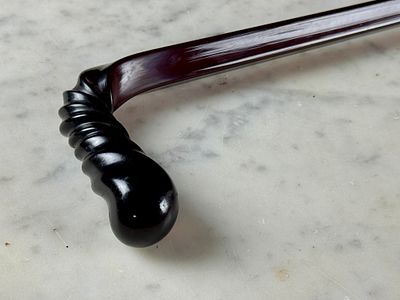 Vintage Resin or Laminate Crook Handle Parade Cane, Cherry Amber Style. A single walking stick 