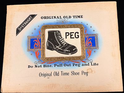 Original Art for Shoe Peg Cigar Box Label by F.M. Howell & Sons. THE ORIGINAL ART for Old Time 
