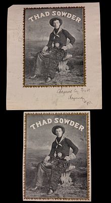 A Pair of Thad Sowder Rough Rider Cigar Label Proof Prints. A pair of antique monochromatic 