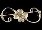 Stuart Nye Sterling Silver Dogwood Blossom Scroll Brooch. This sterling silver brooch by maker Image - 2