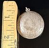 Sterling Silver Circular Locket or Pillbox Pendant by Watson and Newell Co. small dent to the Image - 4