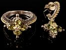 Two Barbara Bixby Sterling Silver and 18K Gold Peridot Jewelry Items. A Barbara Bixby sterling Image - 6