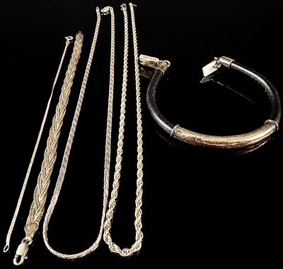 A Collection of Sterling Silver Jewelry Including Italian Milor and Panther Link Styles. A 
