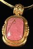 Milor Italian Gold-Plated Sterling Silver Necklace and Rhodonite Pendant. This lot features a Image - 1
