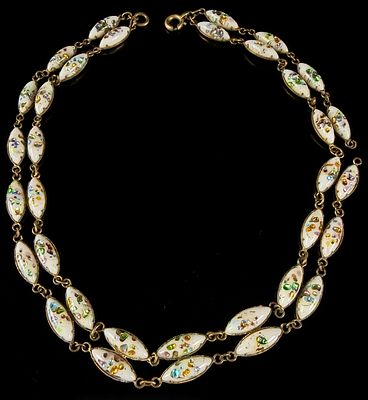 Vintage Japanese Double Strand Confetti Glass Necklace. A mid-century double-strand costume 