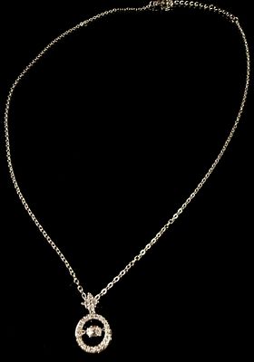 Sterling Silver Shimmering Halo Pendant Necklace. This sterling silver necklace features a 