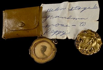 S.O. Bigney and Co. Gold-Filled Repousse Portrait Locket with Provenance. This gold-filled 