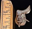 Sterling Silver English Riding Saddle Brooch. A sterling silver brooch cast in the form of an Image - 4