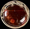 European .835 Silver and Baltic Amber Circular Openwork Brooch. A circular openwork brooch Image - 2