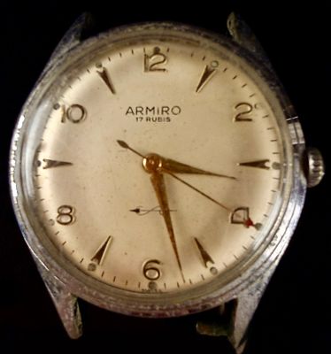 Armiro 17 Rubis Manual Wind Swiss Wristwatch, circa 1950s. A mid-20th-century Swiss-made Armiro 