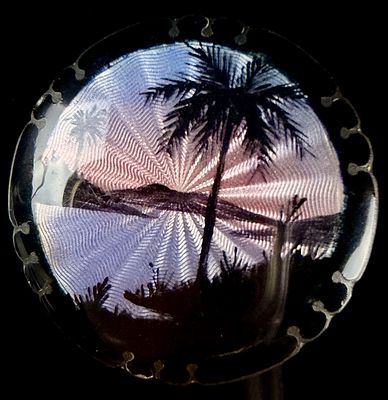 David-Andersen Sterling Silver and Guilloche Enamel Bermuda Tropical Landscape Brooch. A 
