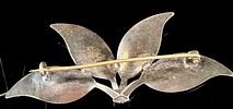 David Andersen Willy Winnaess Norwegian Sterling Silver and Blue Guilloche Enamel Leaf Brooch. Th Image - 2