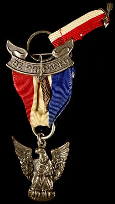 Boy Scouts of America Sterling Silver Eagle Scout Medal Robbins Type 4 with Bronze Palm and 