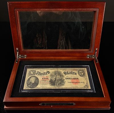 US Series 1907 $5 Legal Tender Woodchopper Note Fr. 91. A single United States $5 Legal Tender 