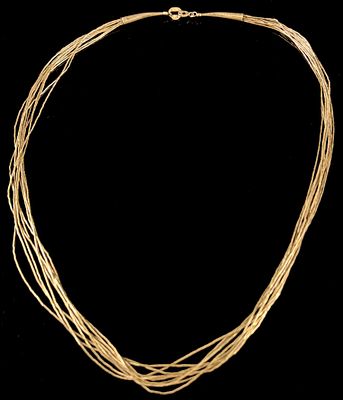 Ten-Strand Sterling Silver Liquid Silver Necklace. This necklace features ten strands of fine 