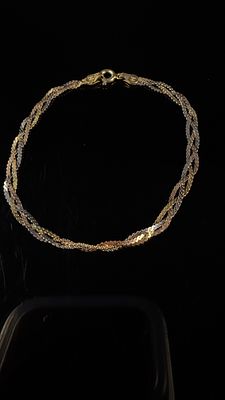Milor Italy Sterling Silver Tri-Color Vermeil Braided Multi-Strand Bracelet. This multi-strand 