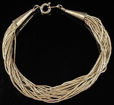 Carolyn Pollack Sterling Liquid Silver Multi Strand Bracelet. A multi-strand liquid silver 