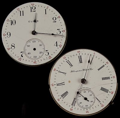 Two American Pocket Watch Movements, Elgin and Hampden Genl Stark. This lot features two 