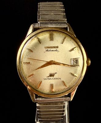 Longines Ultra-Chron Automatic 10K Gold Filled Mens Wristwatch. Watch Runs, A vintage Longines 