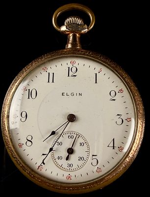 Elgin Grade 345 Model 2 Gold Filled 17-Jewel Open Face Pocket Watch Circa 1911. A vintage 
