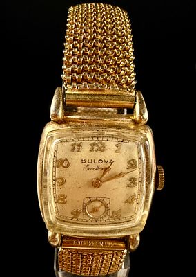 Vintage 1951 Bulova Excellency 10K Gold Filled Manual Wind Wristwatch. A vintage mid-century 