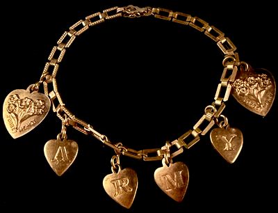 Vintage World War II Era Army Sweetheart Charm Bracelet. This vintage Army sweetheart charm 
