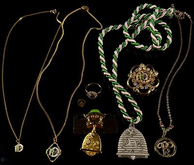 A Collection of Daughters of Rebekah Independent Order of Odd Fellows Fraternal Jewelry. This 