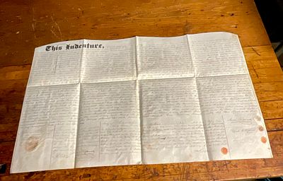 1838 Philadelphia Real Estate Indenture and Deed for the Kensington Savings Institution. This 