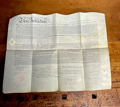 1834 Philadelphia Real Estate Indenture, Helmuth to Many. This original legal indenture, dated 