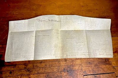 1819. Brewster, Peter H. Manuscript Vellum Land Indenture, Germantown, Philadelphia. (Signed). Th 