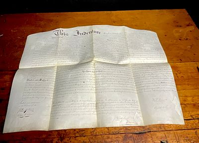 1836. French, William H. and Elizabeth B. Manuscript Real Estate Indenture, Philadelphia. (Signed). 