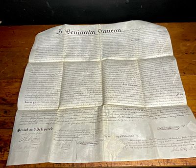 1835 Philadelphia Sheriff's Deed Poll, Benjamin Duncan to Samuel C. Sheppard. This original 