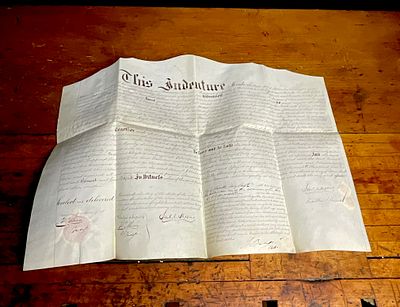 1836 Philadelphia Real Estate Indenture for Wood Street Property. A 19th-century handwritten 