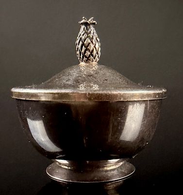Sterling Silver Lidded Miniature Bowl Georg Jensen. A small sterling silver lidded bowl 