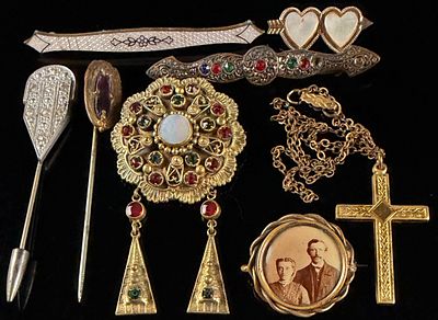 A Collection of Victorian Gold Filled and Victorian Style Costume Jewelry. This assortment of 