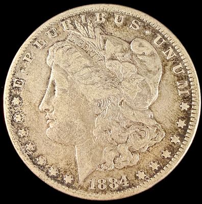 1884 US Morgan Silver Dollar, Philadelphia Mint. US Morgan Silver Dollar, KM# 110, dated 1884 