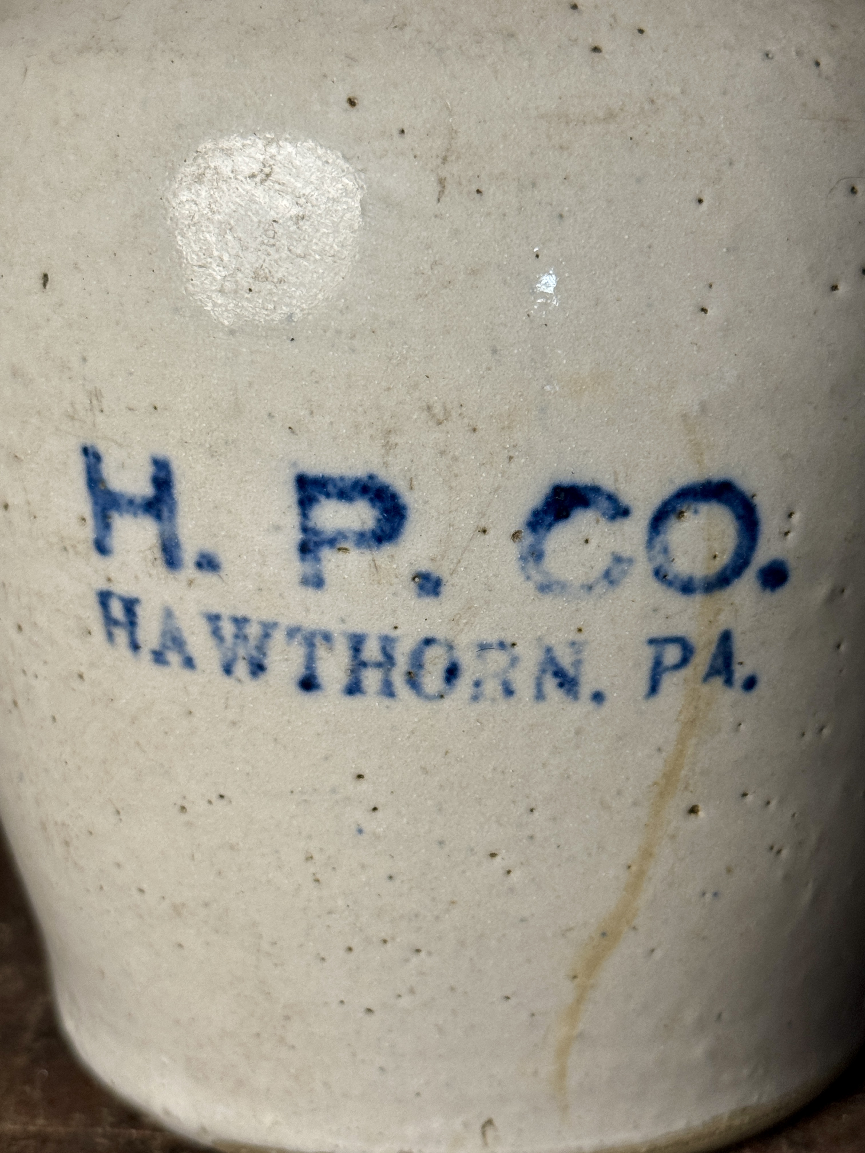 Miniature Stenciled Stoneware Jug, Hawthorn Pottery Company, Hawthorn, Pennsylvania