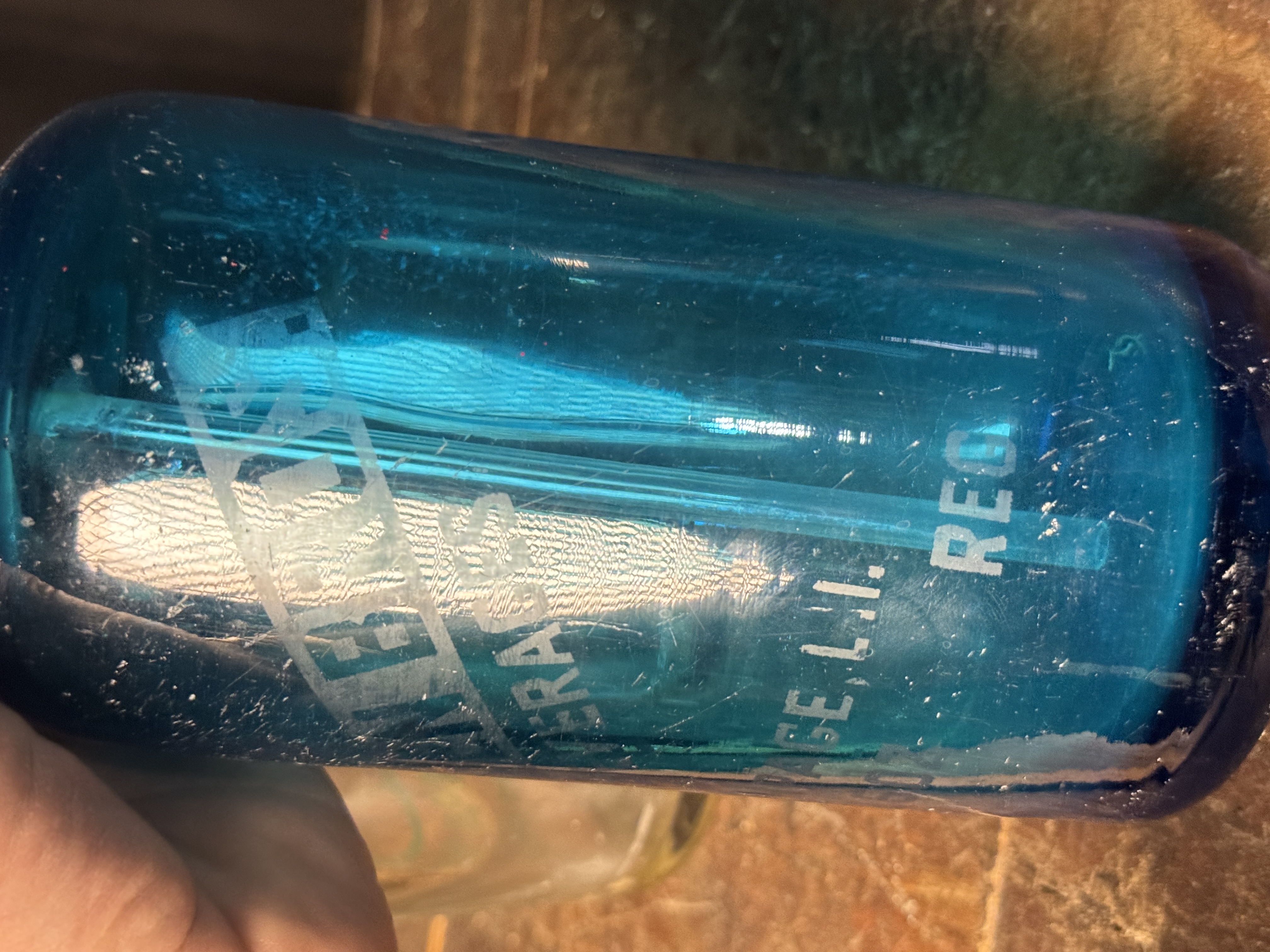 Two Vintage New York Glass Seltzer Siphon Bottles including Fawn Beverages and Jensen Beverages
