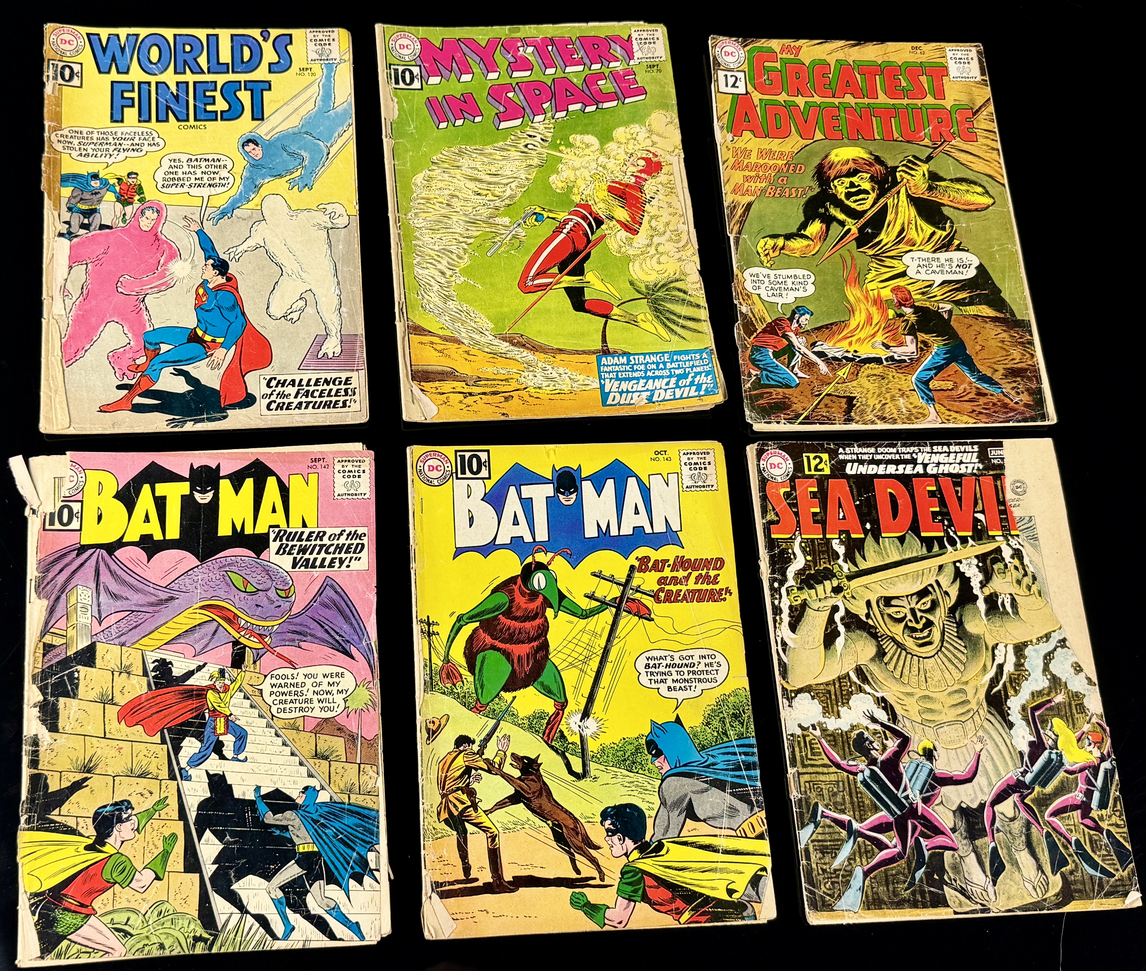 A Collection of Six Vintage Silver Age DC Comic Books, 1961