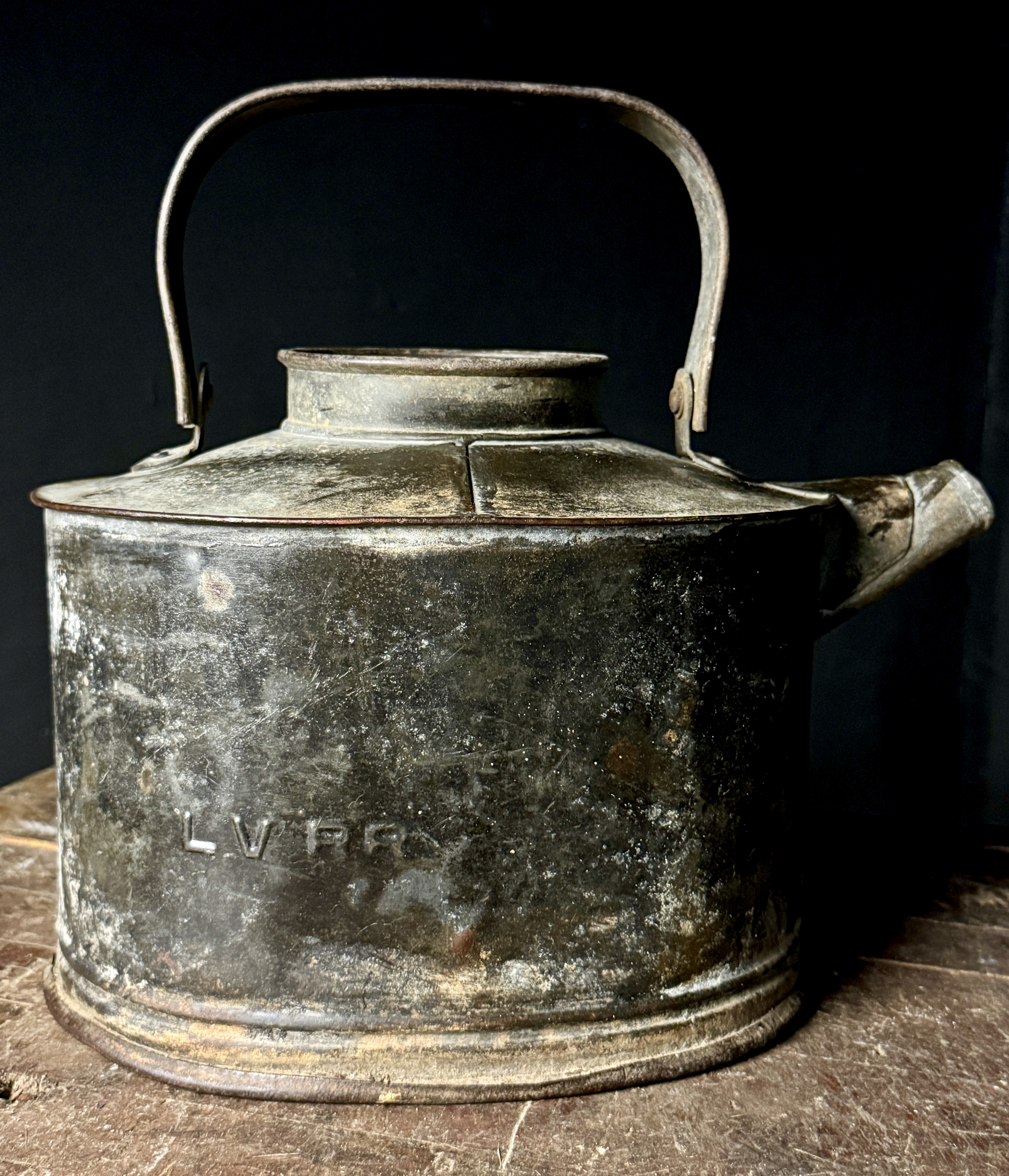 Lehigh Valley Railroad LVRR Antique Metal Locomotive Oil Can