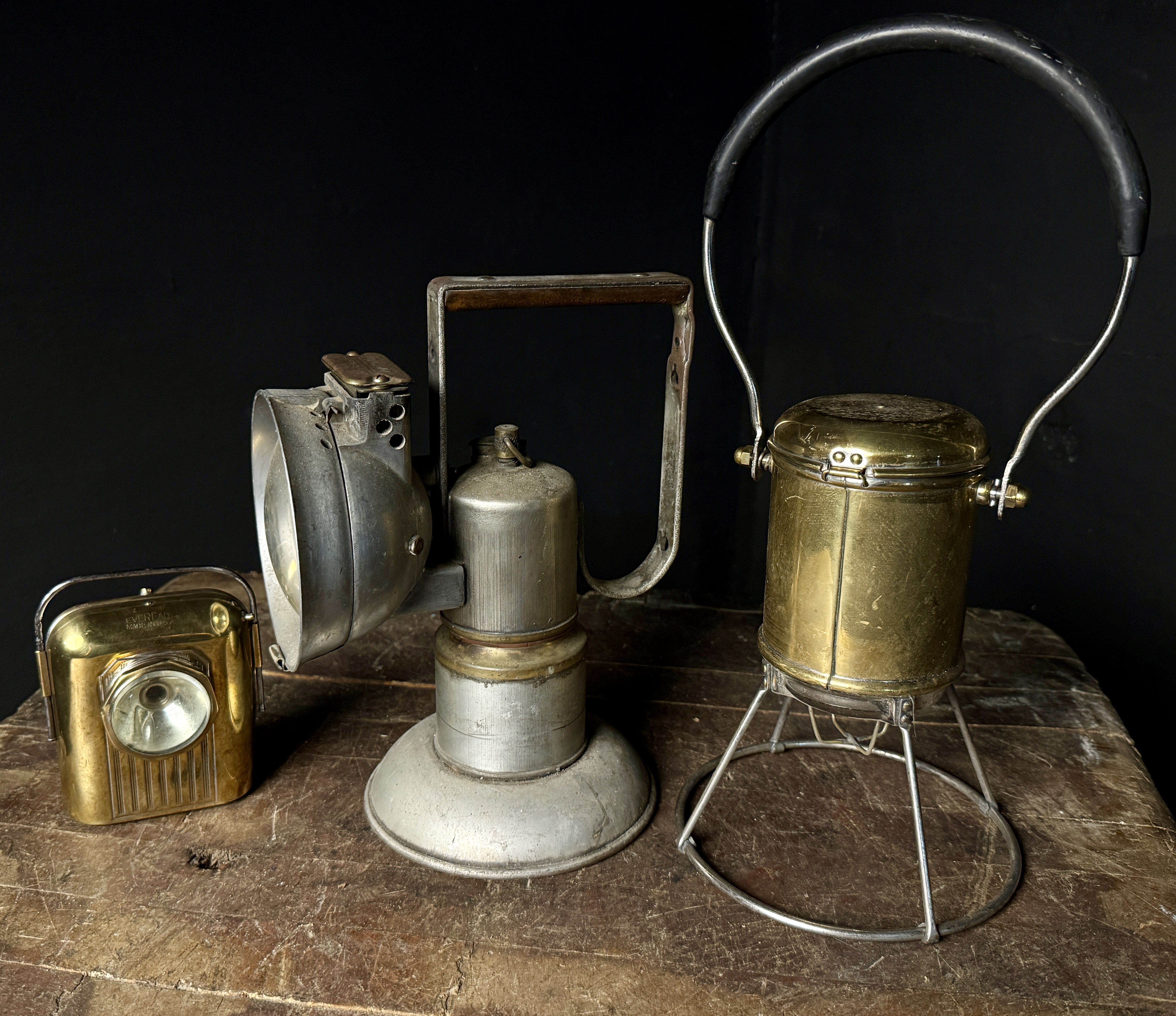 A Trio of Vintage American Railroad and Industrial Portable Lighting Devices