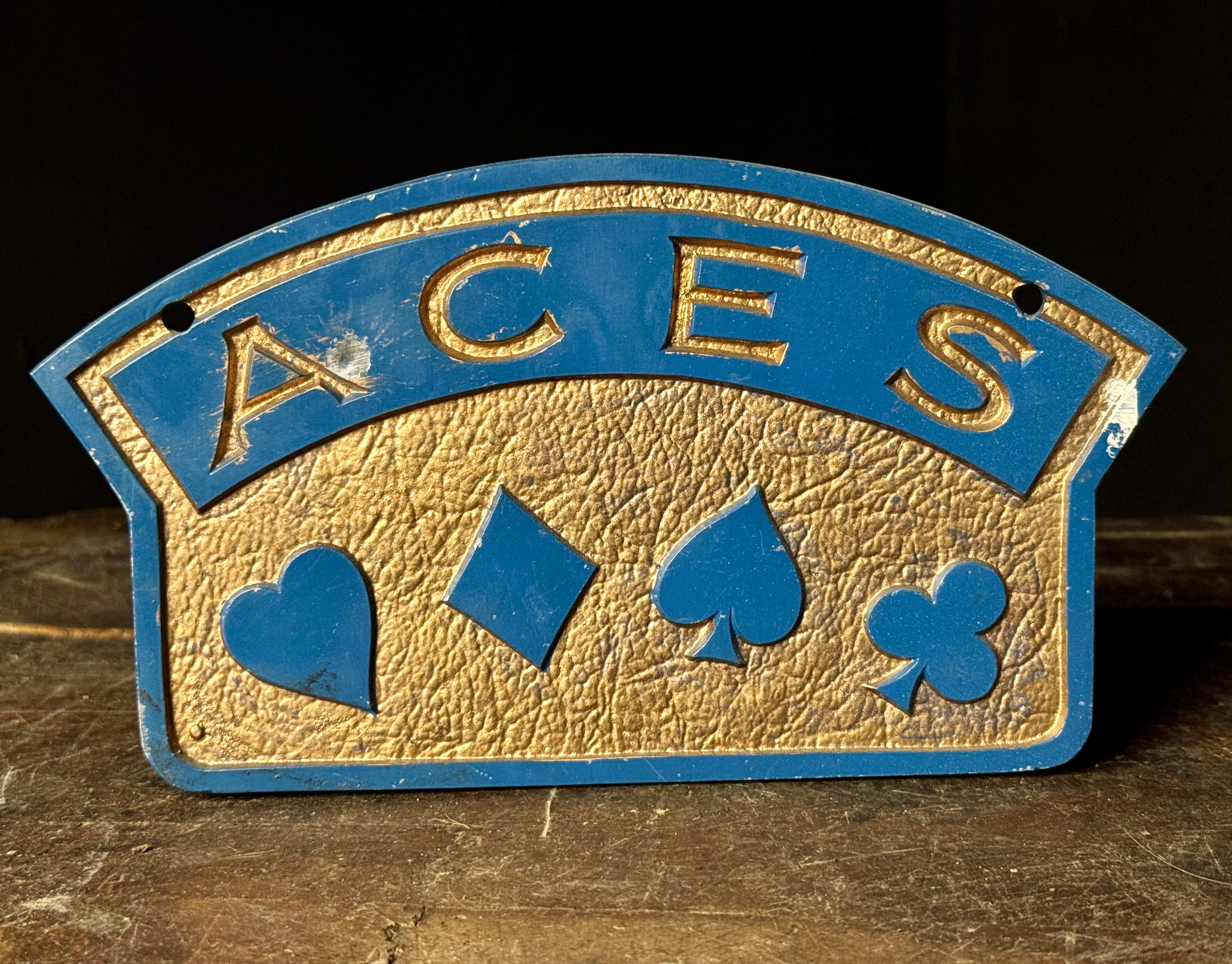 Vintage Cast Aluminum Aces Car Club Plaque