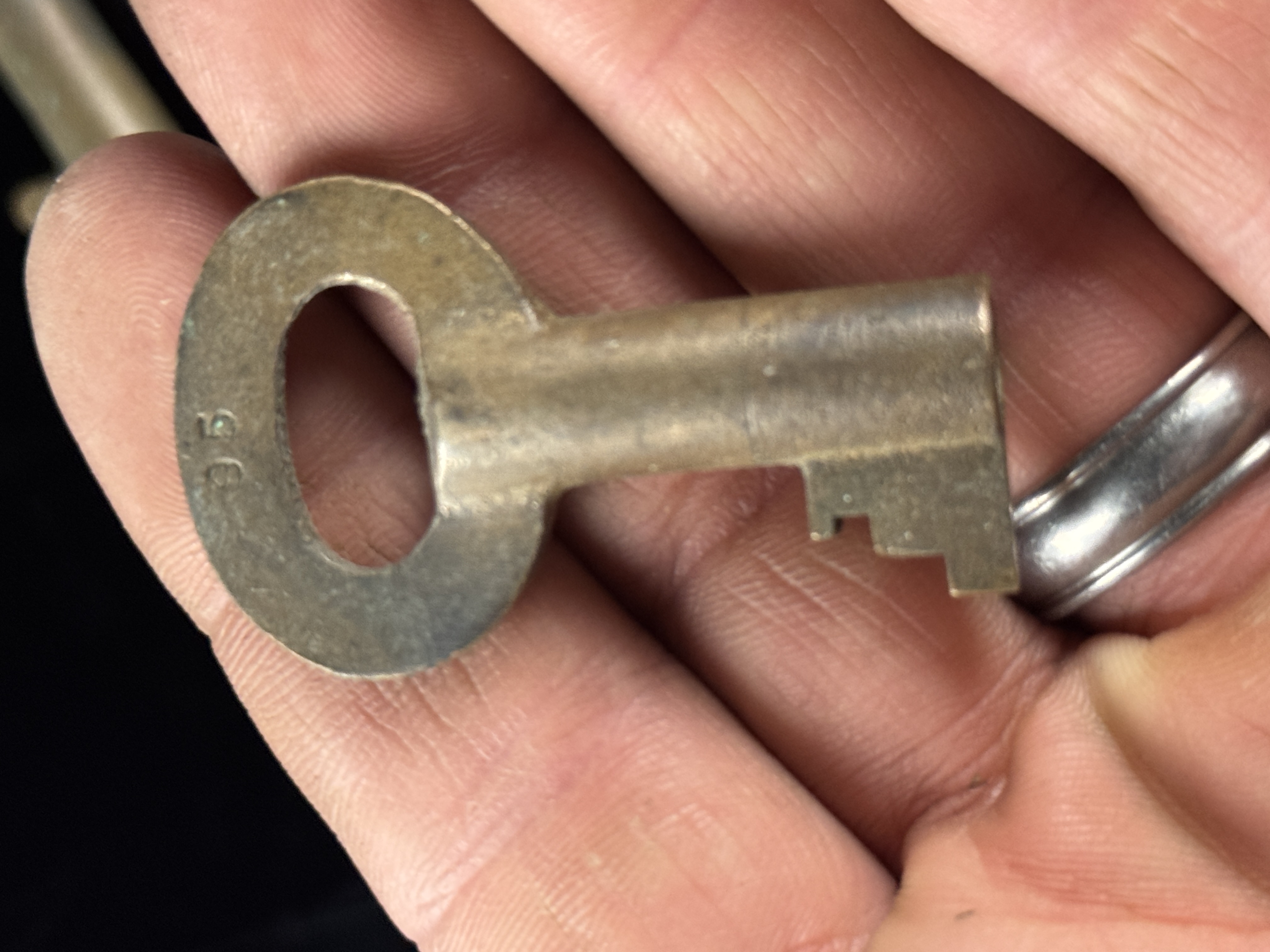 An Assortment of Antique Brass Railroad and Industrial Cabinet Keys including S.R.M. Mfg. Co.