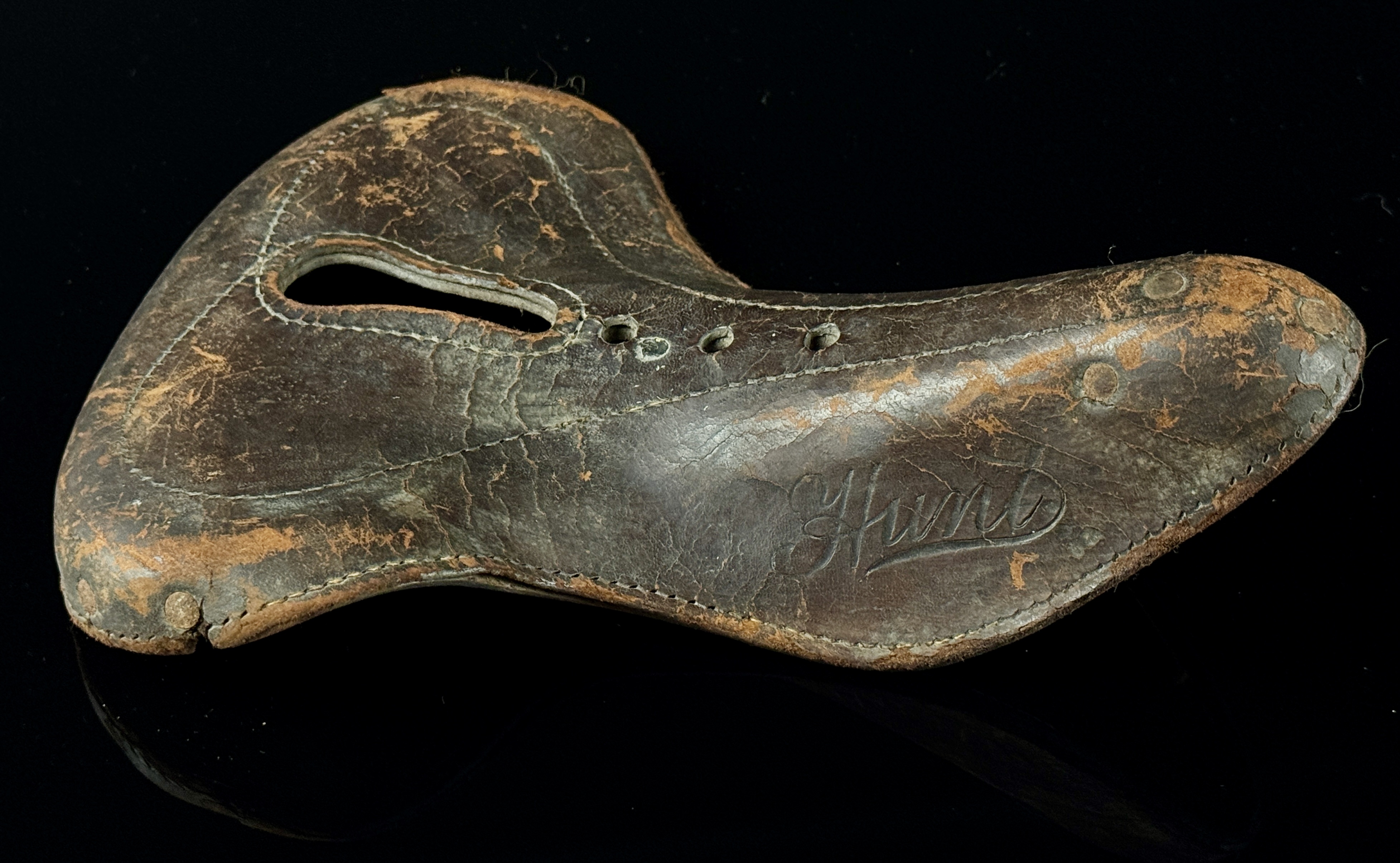 Antique Hunt Leather Bicycle Saddle