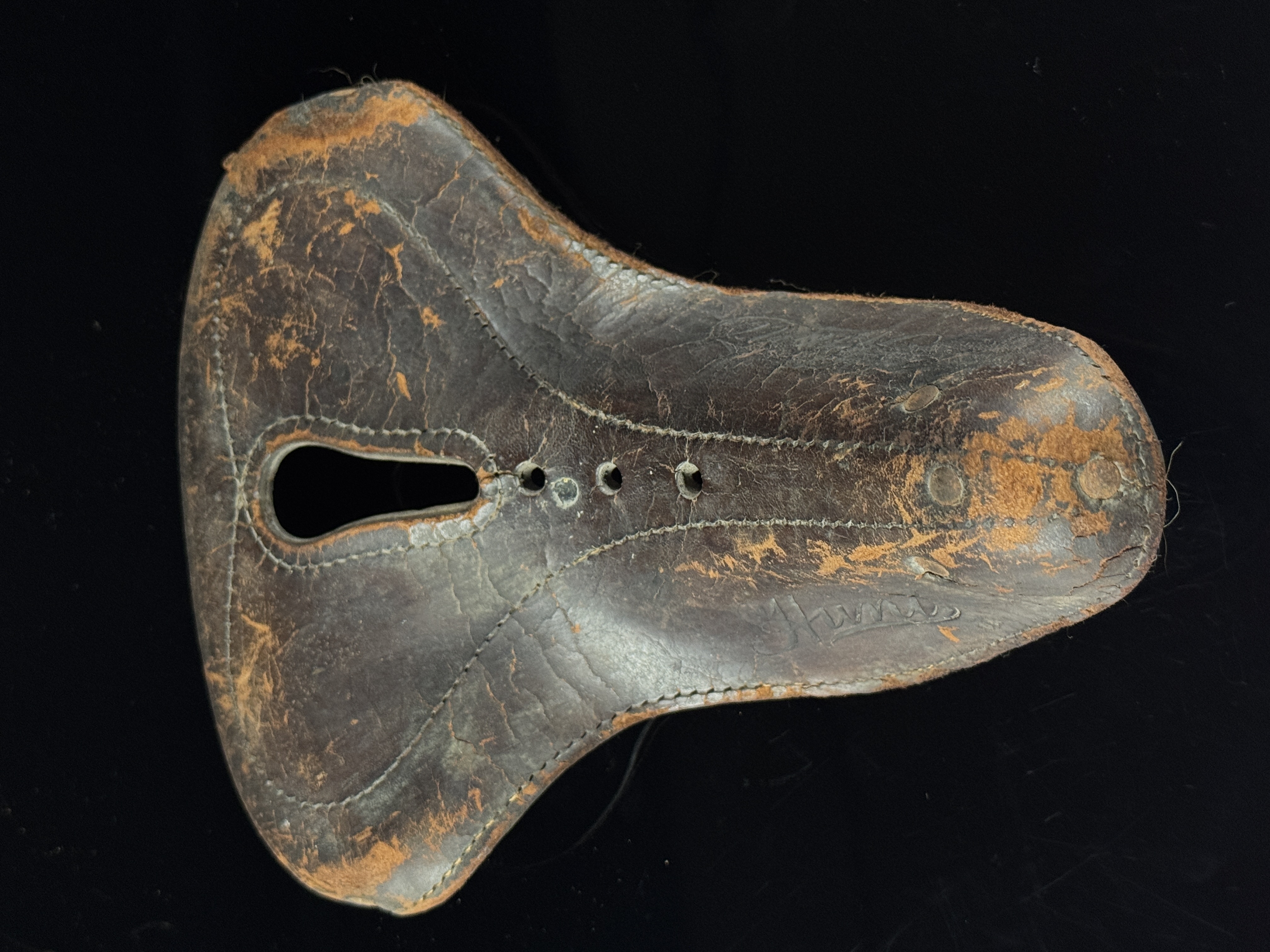 Antique Hunt Leather Bicycle Saddle