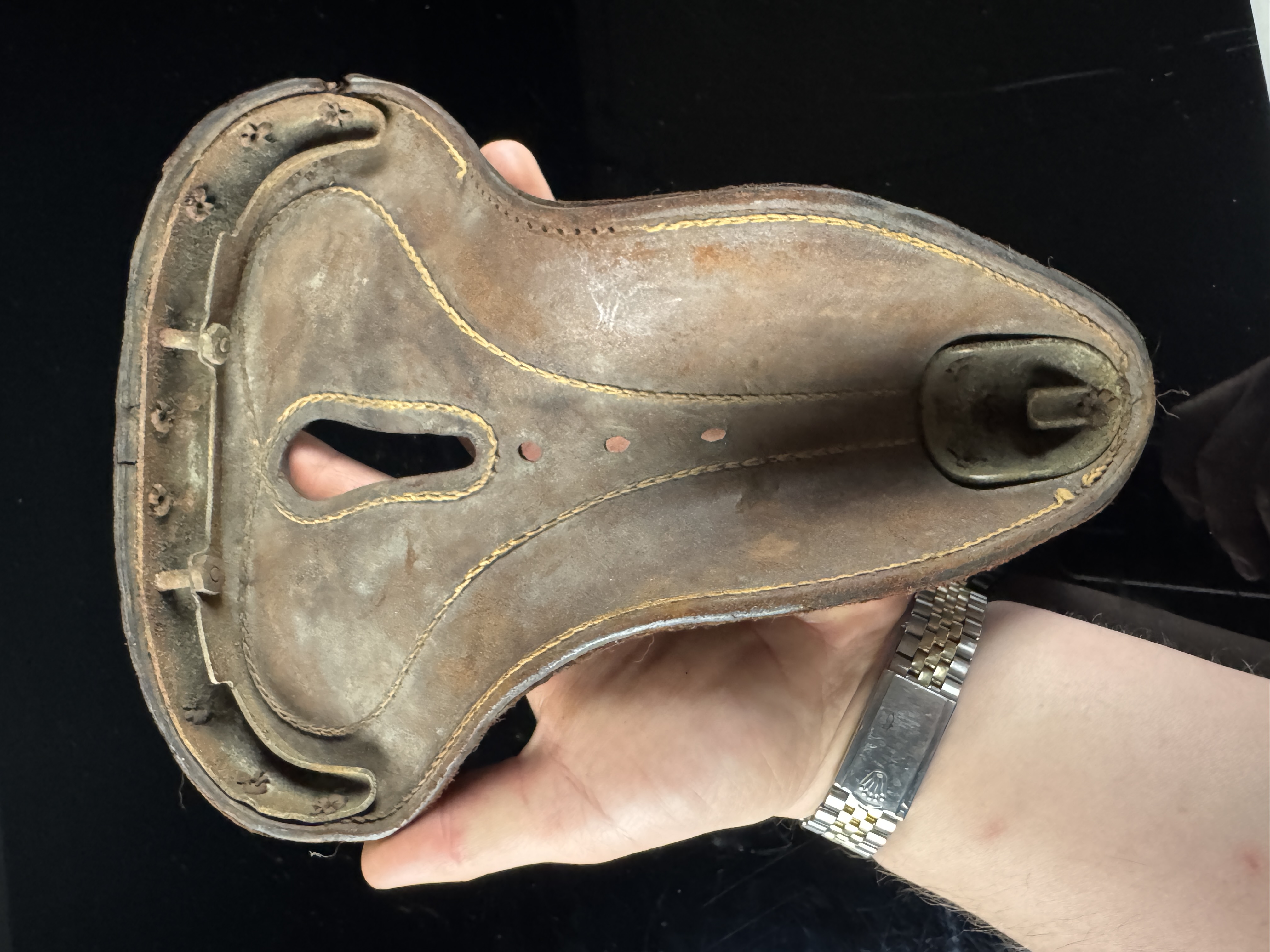 Antique Hunt Leather Bicycle Saddle
