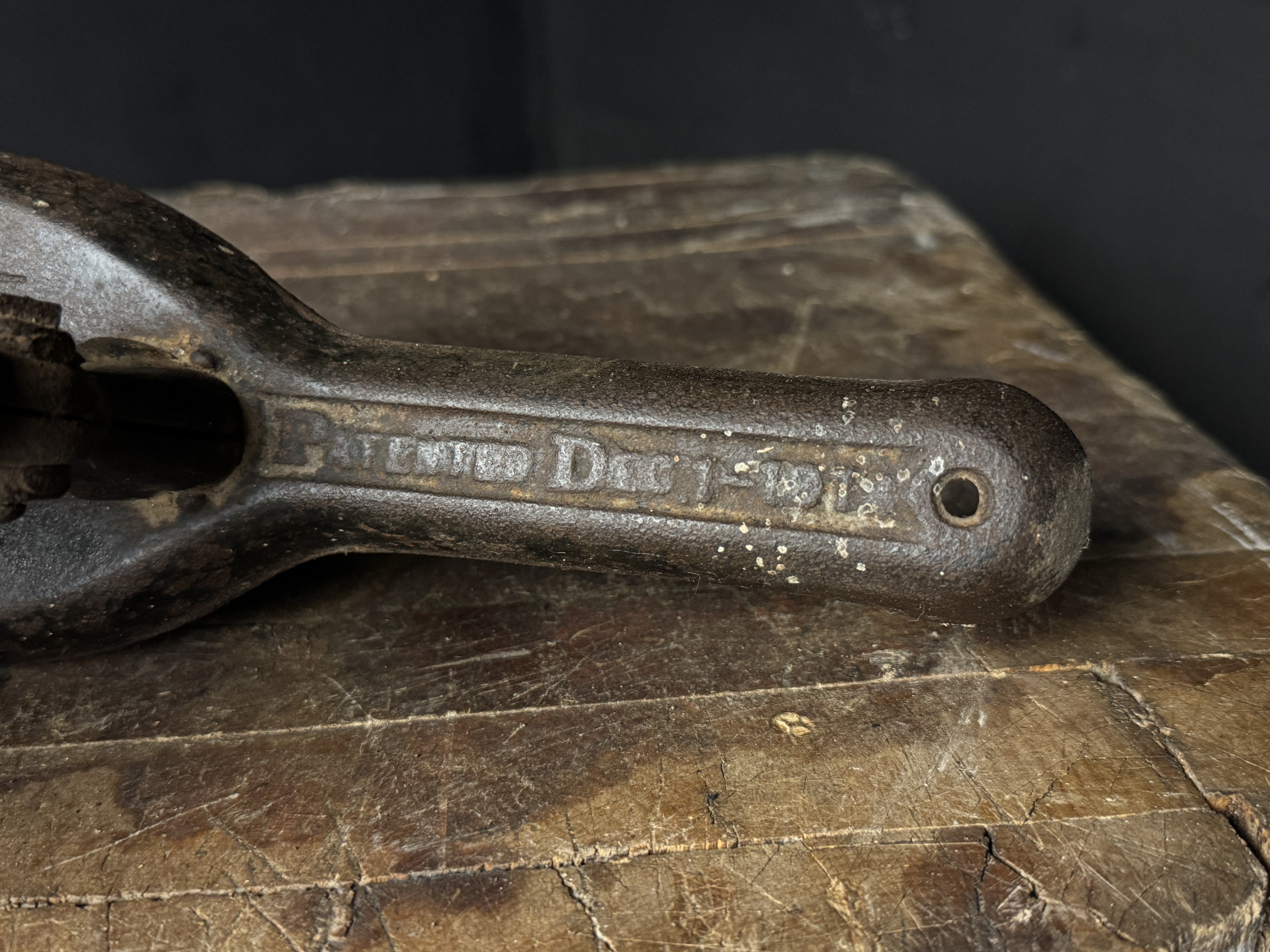 Antique T.C. Johnson Co. Cast Iron Lever-Action Tobacco Cutter, Quincy, Illinois, Patent 1875